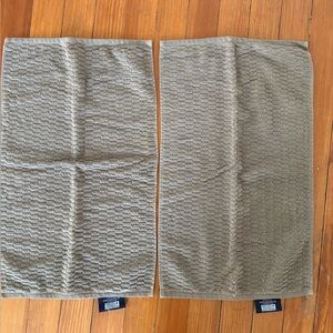 Nautica Textured Hand Towels in Olive Green - Set of 2